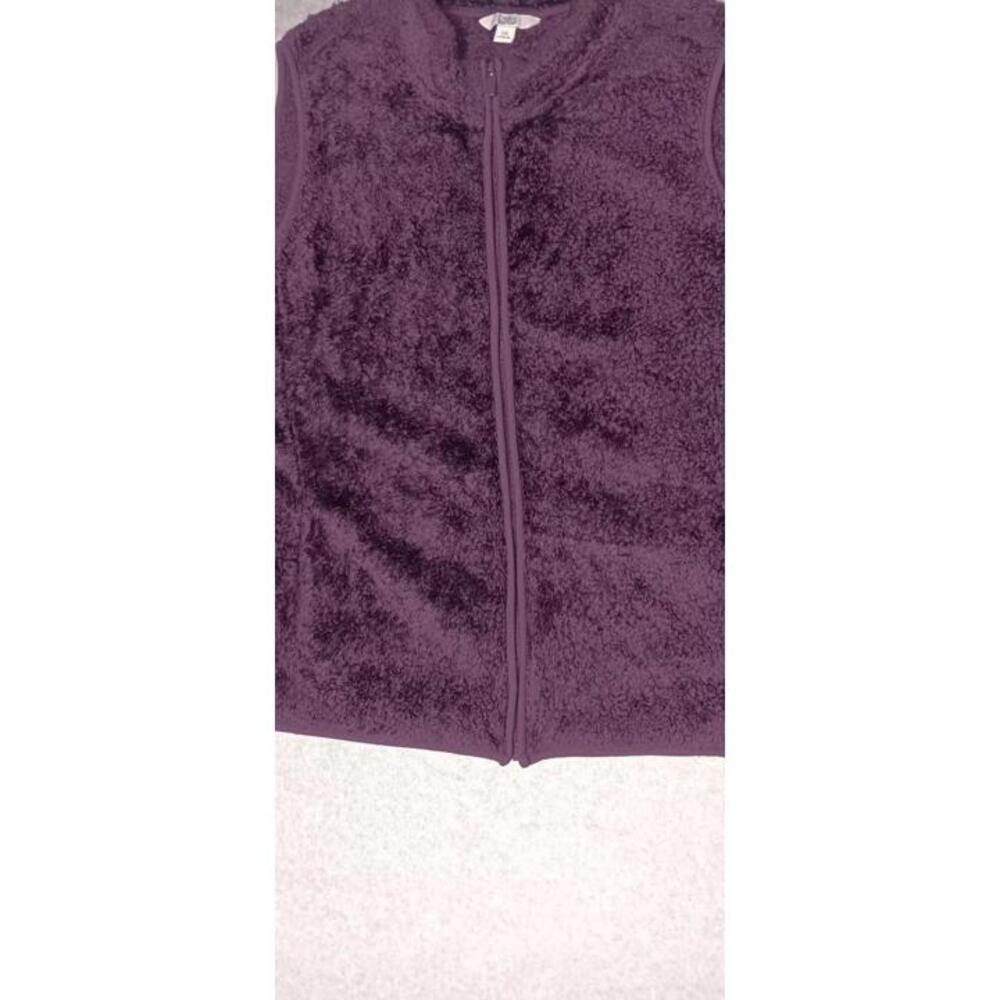 Croft And Barrow Faux Fur Zip Up Vest Womens Size XXL Purple Soft Sleeveless... - Picture 6 of 12